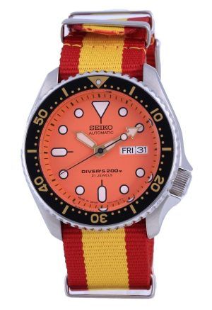 Reloj para hombre Seiko Automatic Diver&#39,s Japan Made Polyester SKX011J1-var-NATO29 200M