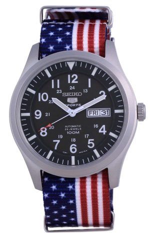 Seiko 5 Sports Military Automatic Polyester SNZG09K1-var-NATO27 100M Reloj para hombre