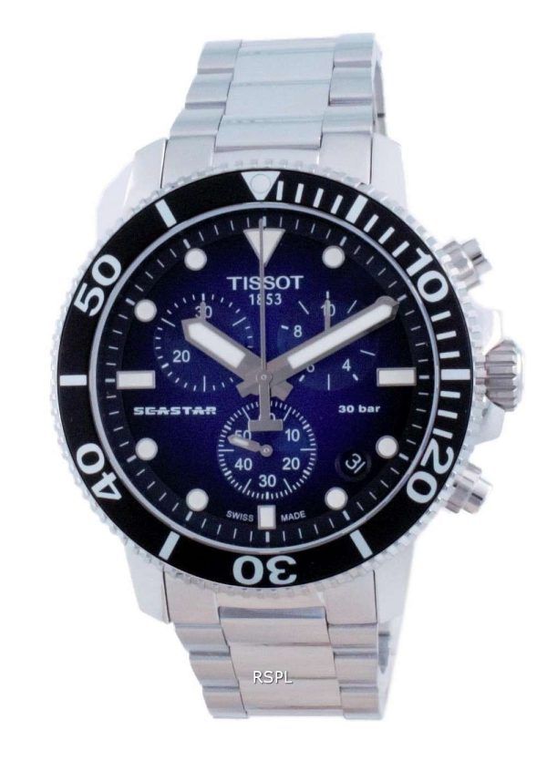 Tissot T-Sport Seastar 1000 Chronograph Quartz Diver&#39,s T120.417.11.041.01 T1204171104101 300M Reloj para hombre
