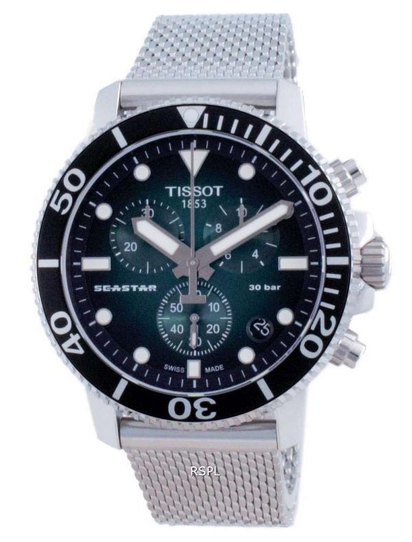 Tissot T-Sport Seastar 1000 Chronograph Diver&#39,s Quartz T120.417.11.091.00 T1204171109100 300M Reloj para hombre