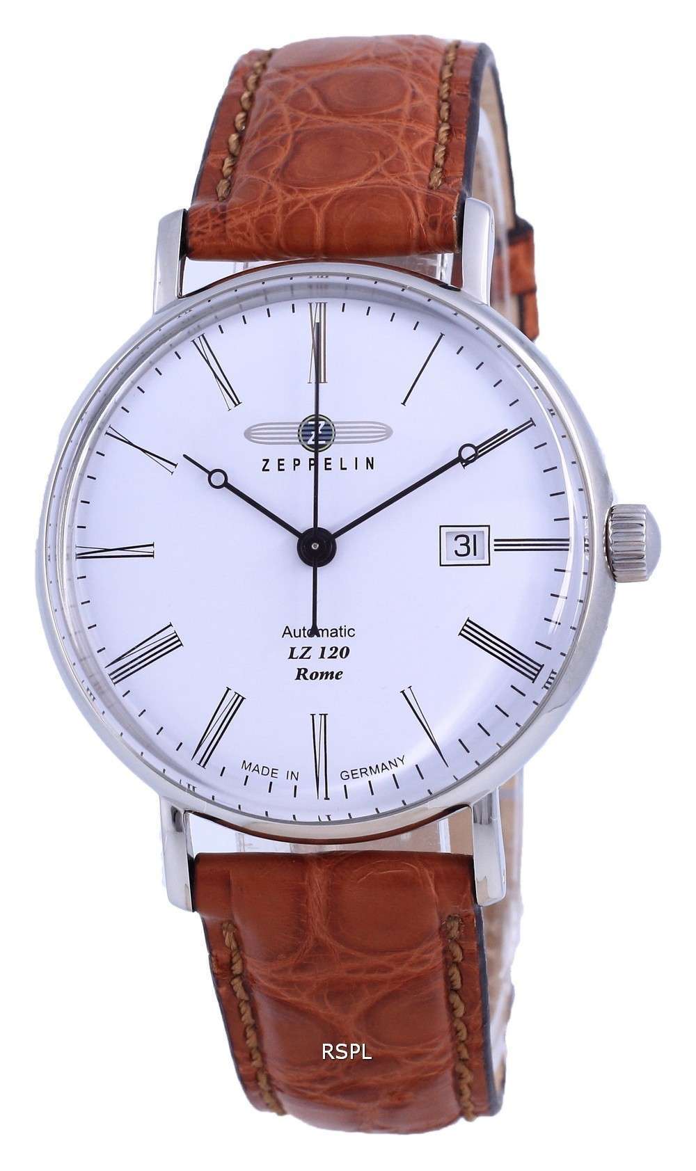 Zeppelin LZ120 Rome White Dial Leather Automatic 7154-1 71541 Reloj para hombre