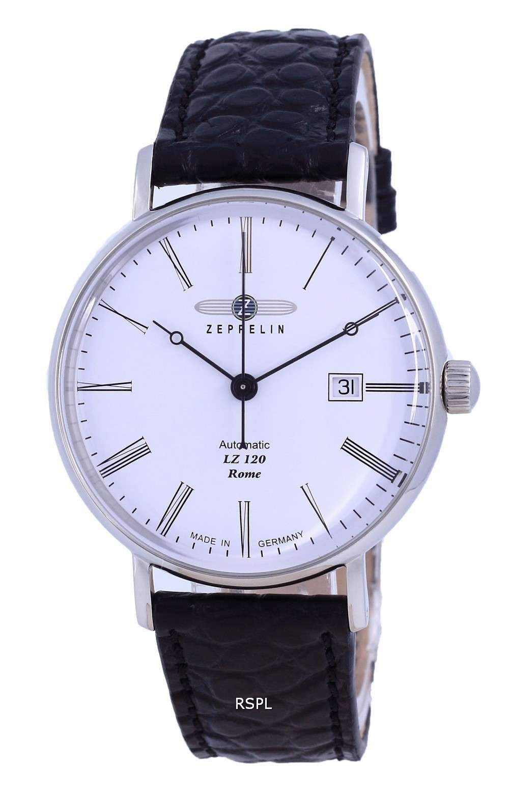 Zeppelin LZ120 Rome White Dial Leather Automatic 7154-4 71544 Reloj para hombre