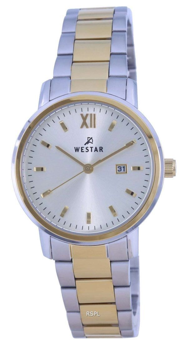 Westar Silver Dial Two Tone Stainless Steel Quartz 40245 CBN 102 Reloj para mujer