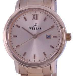 Westar Rose Gold Tone Acero inoxidable Cuarzo 40245 PPN 609 Reloj para mujer