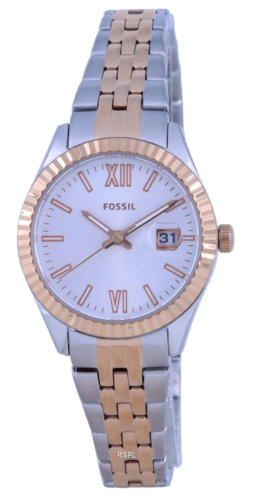 Fossil Scarlette Micro Silver Dial Reloj de cuarzo de acero inoxidable ES4989 para mujer