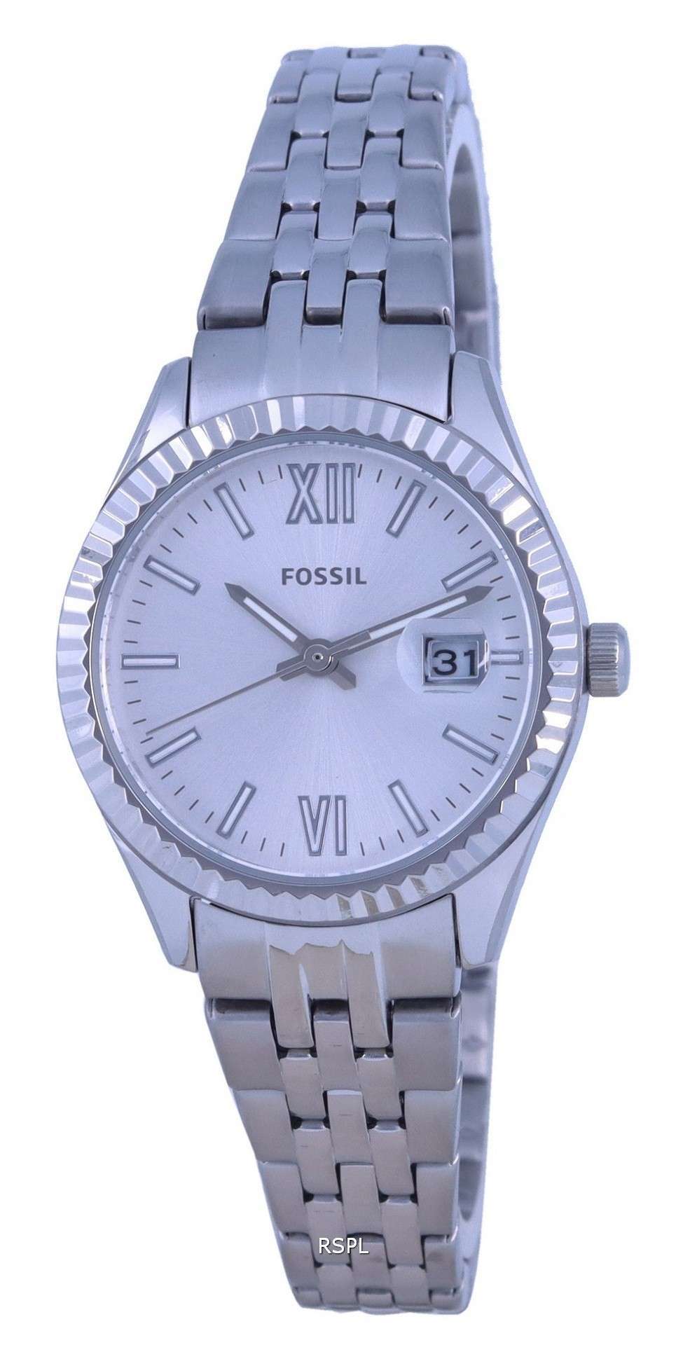 Fossil Scarlette Micro Silver Dial Reloj de cuarzo de acero inoxidable ES4991 para mujer
