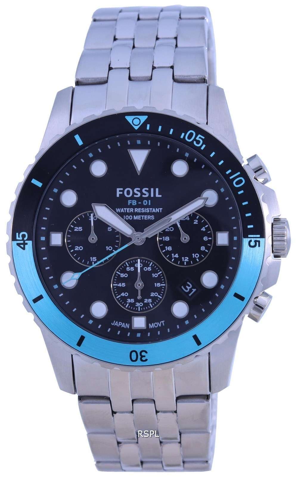 Fossil FB-01 Chronograph Black Dial Quartz FS5827 100M Reloj para hombre