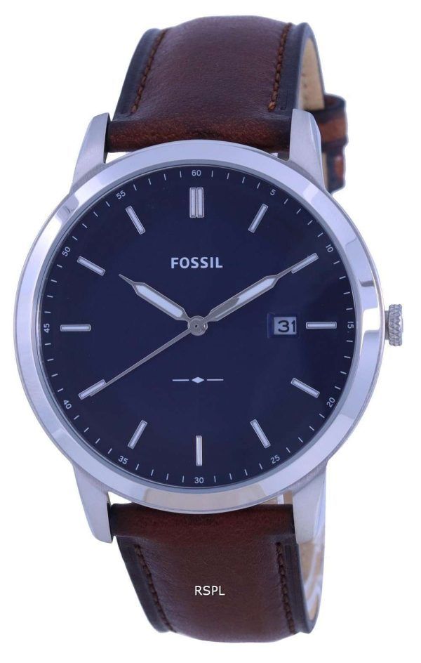 Reloj Fossil The Minimalist Blue Dial Leather Strap Solar FS5839 para hombre