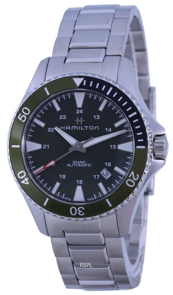 Hamilton Khaki Navy Scuba Green Dial automÃ¡tico H82375161 100M Reloj para hombre