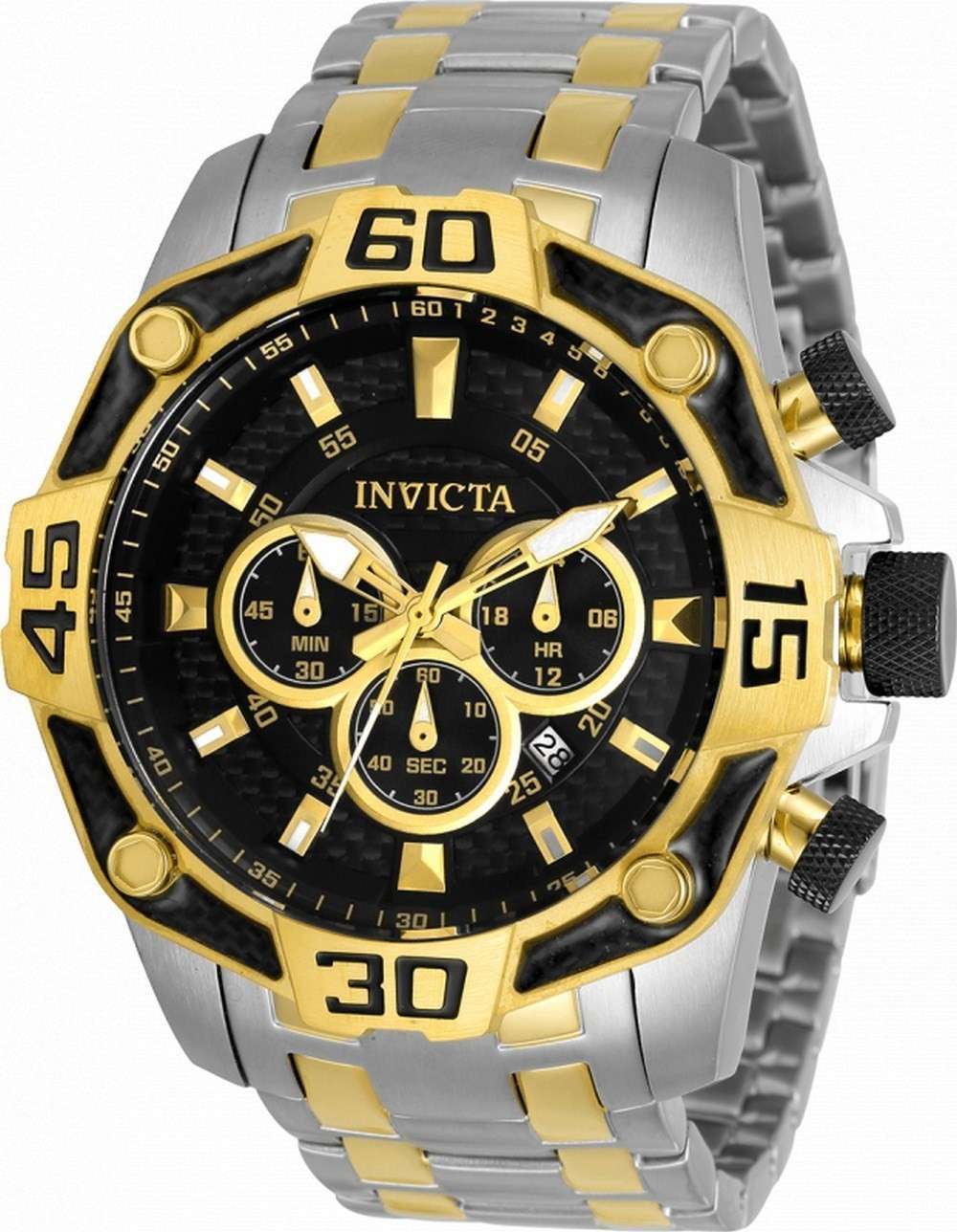 Invicta Pro Diver Chronograph Two Tone Stainless Steel Quartz 33853 100M Reloj para hombre