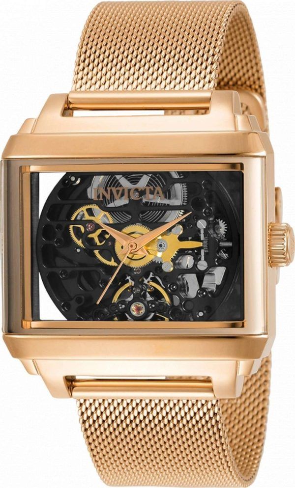Invicta Objet D Art Skeleton Dial Rose Gold Tone Acero inoxidable AutomÃ¡tico 34381 Reloj para hombre