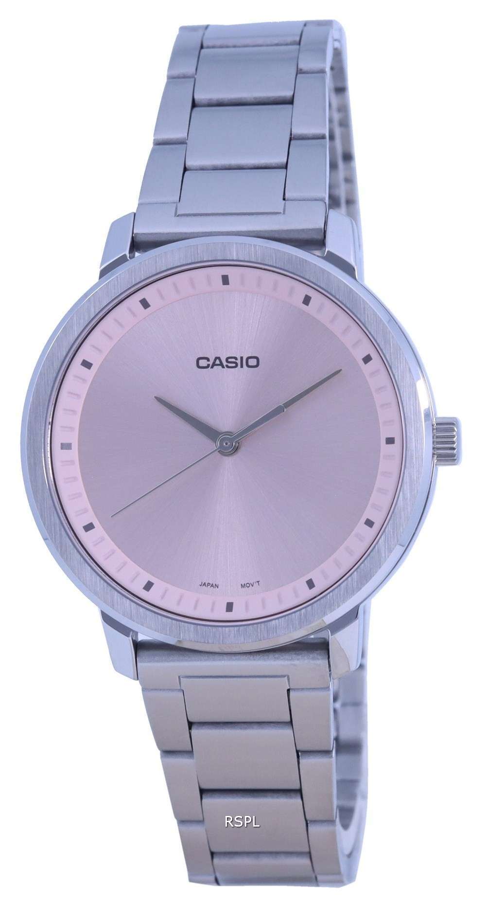 Reloj Casio analÃ³gico rosa de acero inoxidable LTP-B115D-4E LTPB115D-4 para mujer