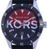 Michael Kors Layton Negro / Rojo Dial Silicona Correa de cuarzo MK8892 Reloj para hombre