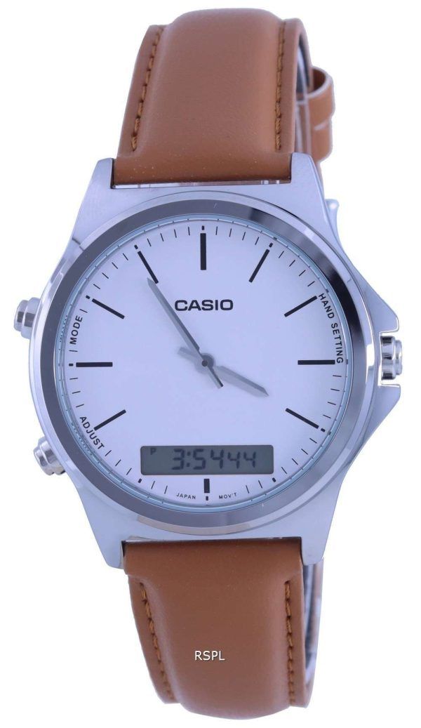 Reloj Casio analÃ³gico digital con correa de cuero MTP-VC01L-7E MTPVC01L-7 para hombre