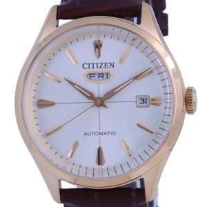Reloj para hombre Citizen C7 White Dial Leather Automatic NH8393-05A