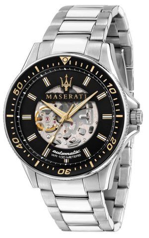 Maserati Sfida Skeleton Dial negro Acero inoxidable AutomÃ¡tico R8823140002 100M Reloj para hombre