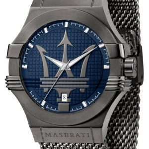 Reloj para hombre Maserati Potenza, esfera azul, acero inoxidable, cuarzo R8853108005 100M