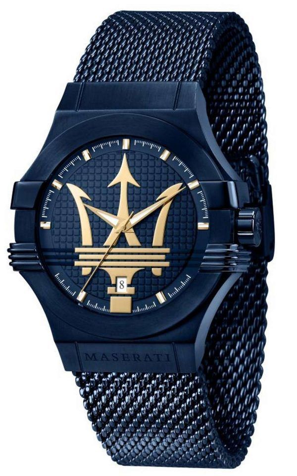 Reloj para hombre Maserati Blue Edition con esfera azul, acero inoxidable, cuarzo R8853108008 100M