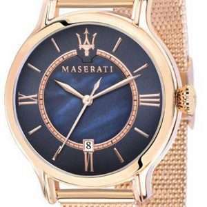 Maserati Epoca Dial negro Tono dorado rosa Acero inoxidable Cuarzo R8853118513 100M Reloj para mujer