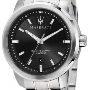 Reloj para hombre Maserati Successo, esfera negra, acero inoxidable, cuarzo R8853121006