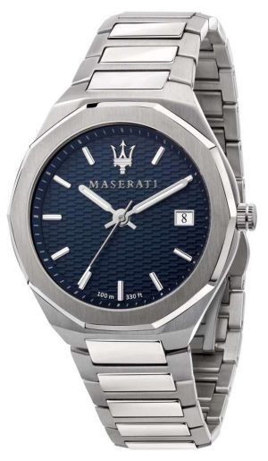 Maserati Stile Blue Dial acero inoxidable cuarzo R8853142006 100M Reloj para hombre