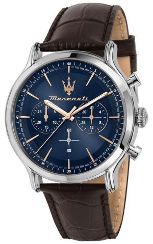 Maserati Epoca CronÃ³grafo Esfera azul Correa de cuero Cuarzo R8871618014 100M Reloj para hombre
