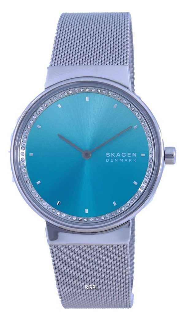Reloj Skagen Freja de acero inoxidable con esfera azul y cuarzo SKW2983 para mujer