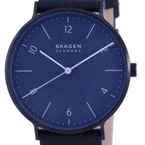 Skagen Aaren Naturals Reloj para hombre con correa de cuero con esfera azul y cuarzo SKW6727