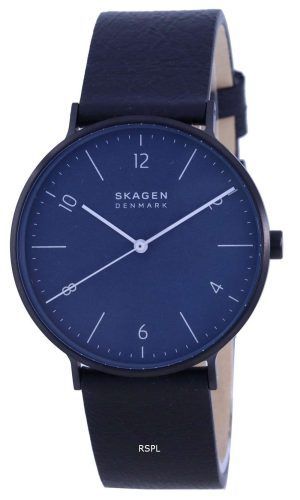 Skagen Aaren Naturals Reloj para hombre con correa de cuero con esfera azul y cuarzo SKW6727