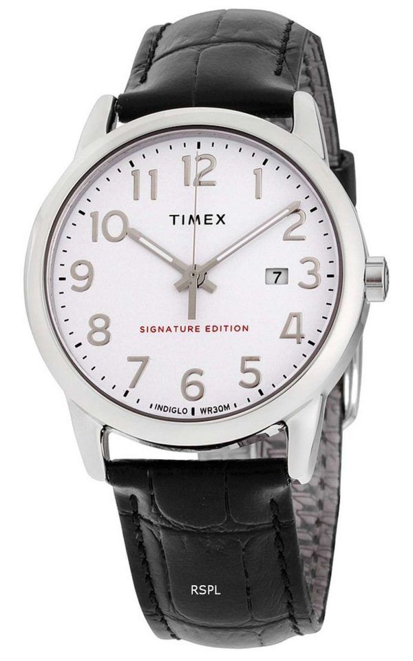 Timex Easy Reader Signature Edition Reloj de cuarzo con correa de cuero TW2R64900 para hombre