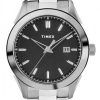 Timex Torrington Reloj para hombre de cuarzo TW2R90600 de acero inoxidable con esfera negra