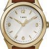 Timex Torrington Silver Dial Leather Strap Quartz TW2R91100 Reloj para mujer