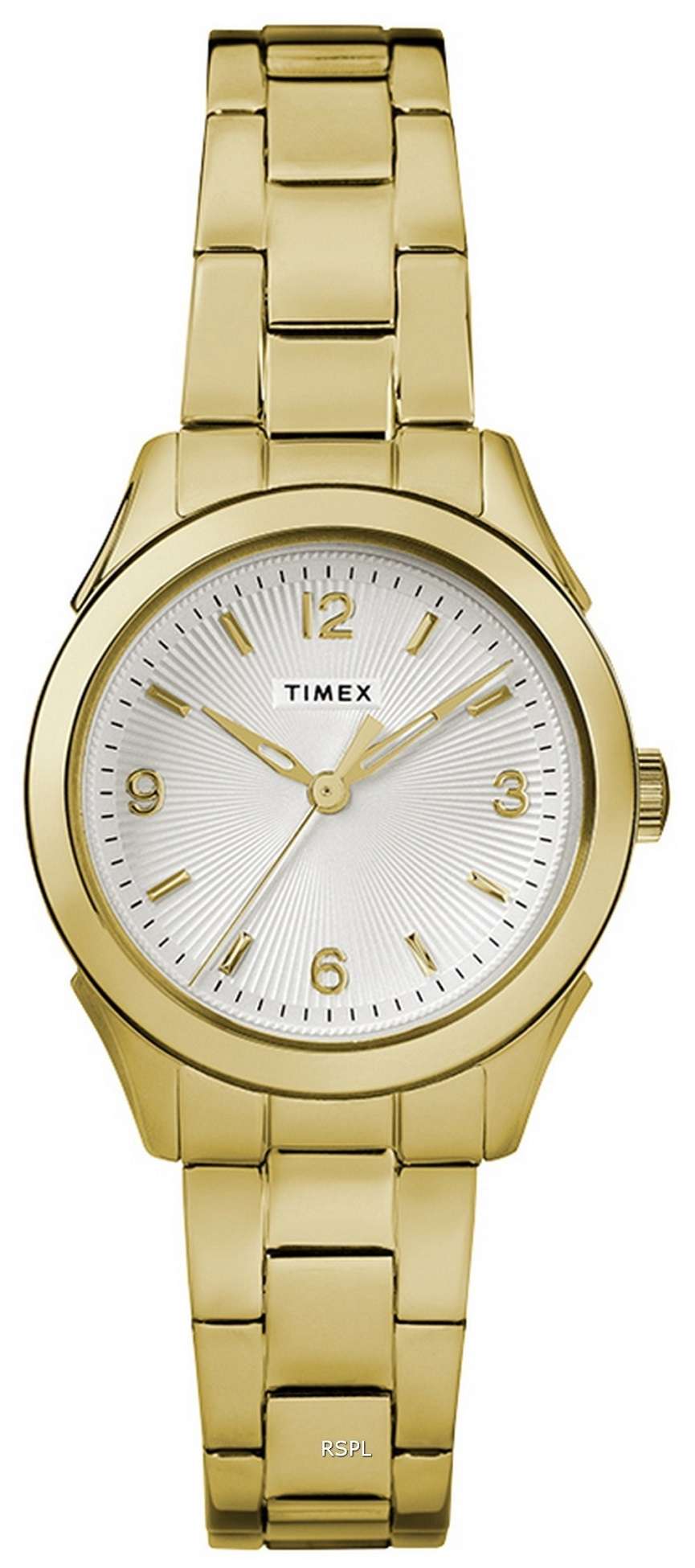 Timex Torrington, esfera blanca, tono dorado, acero inoxidable, cuarzo, TW2R91400, reloj para mujer