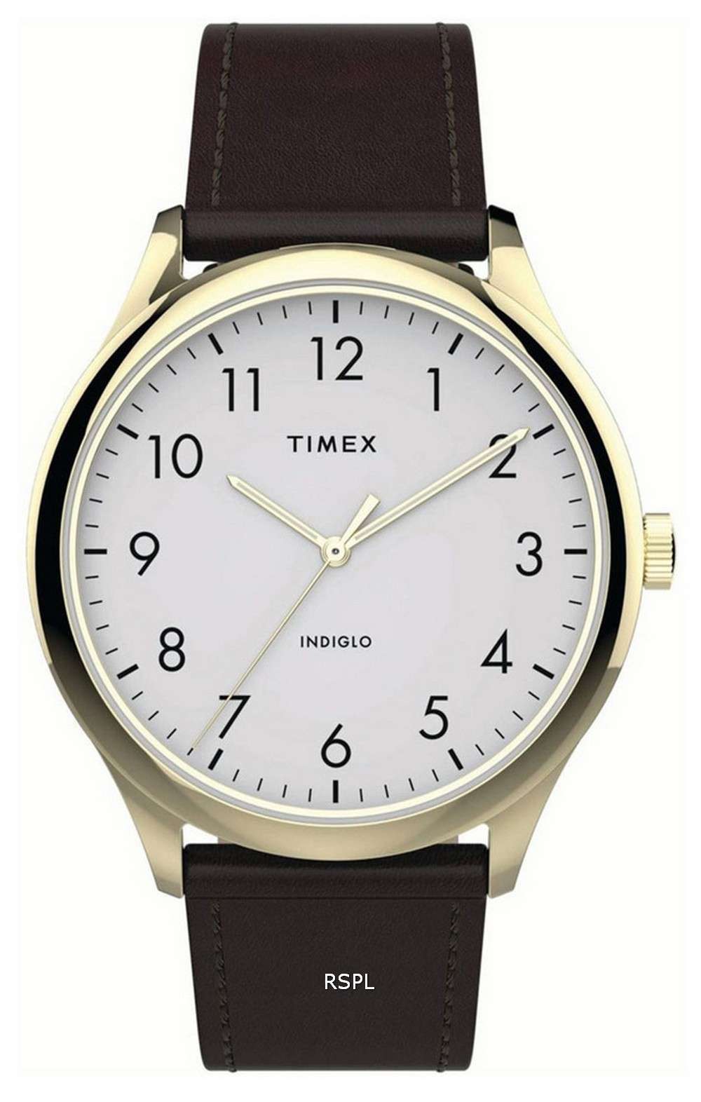 Timex Modern Easy Reader, esfera blanca, correa de cuero, cuarzo, TW2T71600, reloj para hombre
