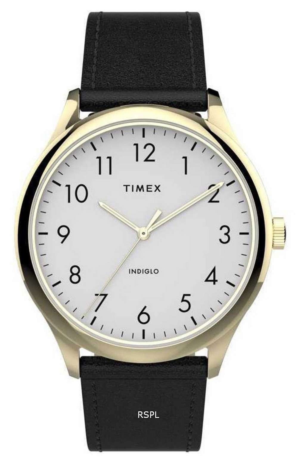 Timex Easy Reader, esfera blanca, correa de cuero de cuarzo, TW2T71700, reloj para hombre