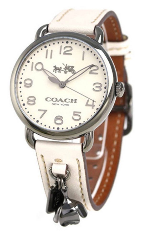 Coach Delancey, esfera blanca, acero inoxidable, cuarzo 14502743, reloj para mujer