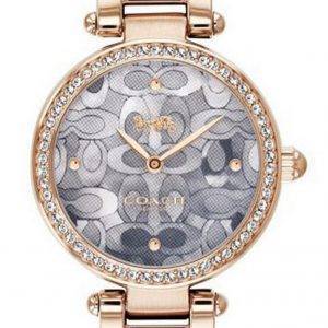 Coach Park Crystal Accents Reloj de cuarzo de acero inoxidable en tono dorado rosa 14503226 para mujer