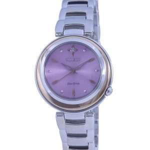 Reloj para mujer Citizen Diamond Accent Purple Dial de acero inoxidable Eco-Drive EM0588-81X