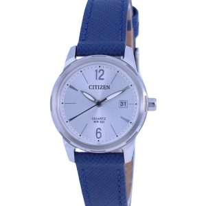 Reloj para mujer Citizen Silver Dial Leather Strap Quartz EU6070-19A