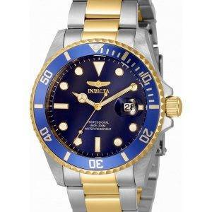 Invicta Pro Diver Dial azul Dos tonos de acero inoxidable Cuarzo 33274 200M Reloj para mujer