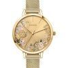 Oui &amp, Me Grande Fleurette Reloj de cuarzo de acero inoxidable en tono dorado ME010151 para mujer