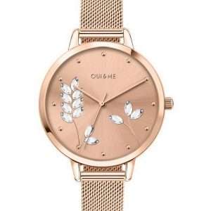 Oui &amp, Me Grande Fleurette Reloj de cuarzo de acero inoxidable en tono dorado rosa ME010155 para mujer