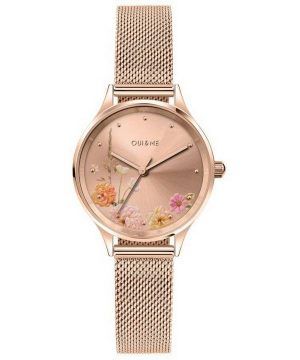 Oui &  Me Bichette Reloj de cuarzo de acero inoxidable en tono dorado rosa ME010177 para mujer