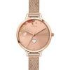 Oui &  Me Petite Fleurette Reloj de cuarzo de acero inoxidable en tono dorado rosa ME010193 para mujer