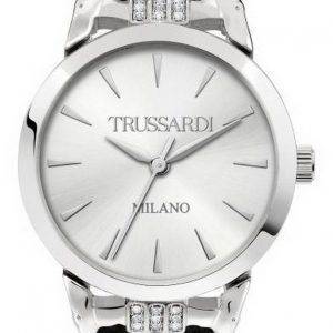 Trussardi T-Original Silver Dial Leather Strap Quartz R2451142501 Reloj para mujer
