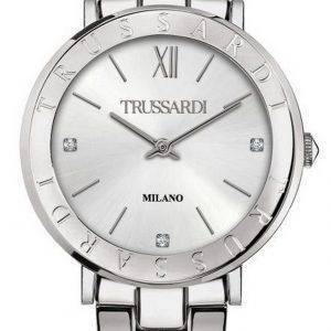 Trussardi T-Vision Crystal Accents Reloj de cuarzo de acero inoxidable R2453115508 para mujer