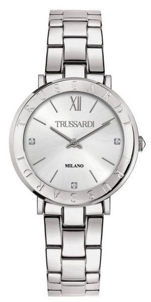 Trussardi T-Vision Crystal Accents Reloj de cuarzo de acero inoxidable R2453115508 para mujer