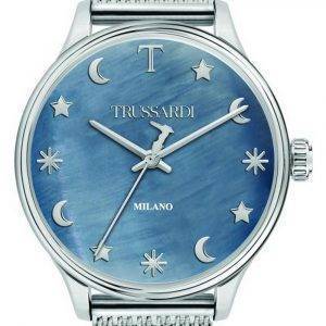 Trussardi T-Complicity Reloj para mujer con esfera azul de acero inoxidable y cuarzo R2453130504