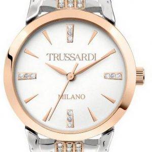 Trussardi T-Original Crystal Accents esfera blanca cuarzo R2453142504 Reloj para mujer