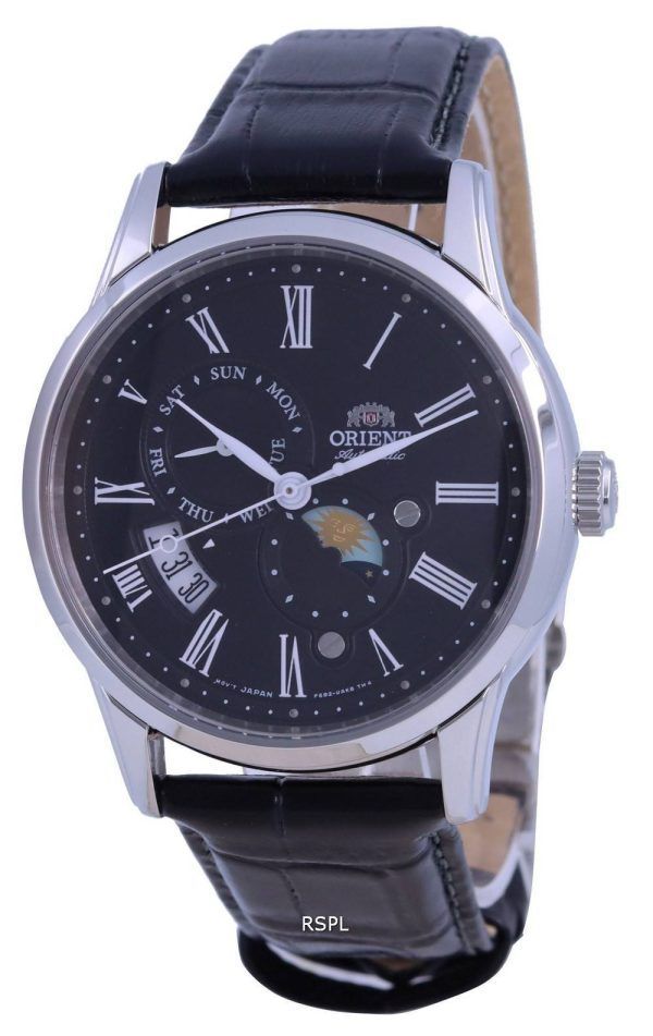 Reloj para hombre Orient Sun &amp, Moon con esfera negra y automático RA-AK0010B10B